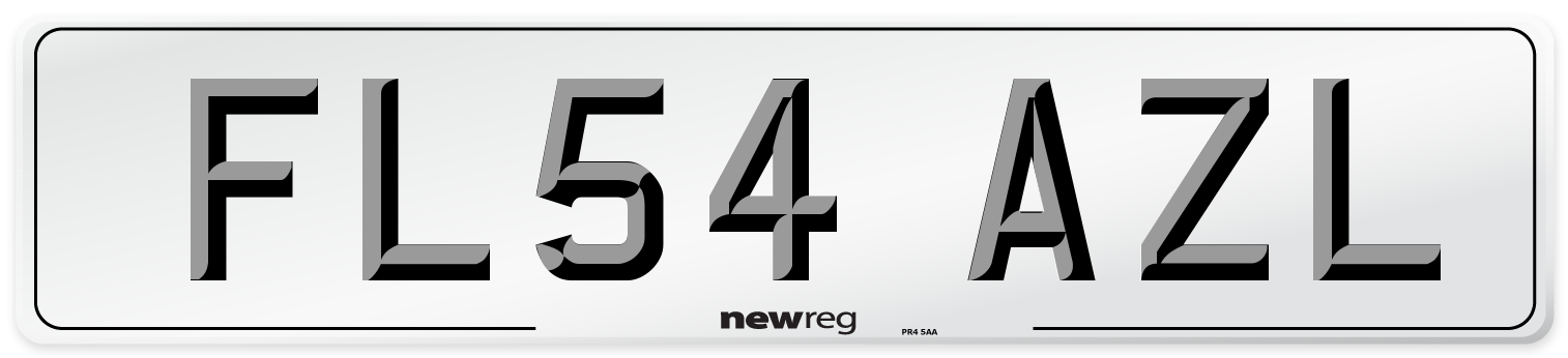 FL54 AZL Number Plate from New Reg